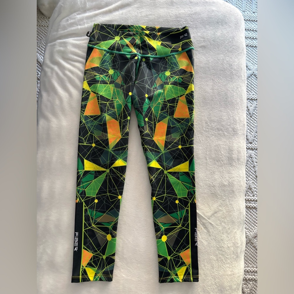 Women's Geometric‎ Green Performance Leggings